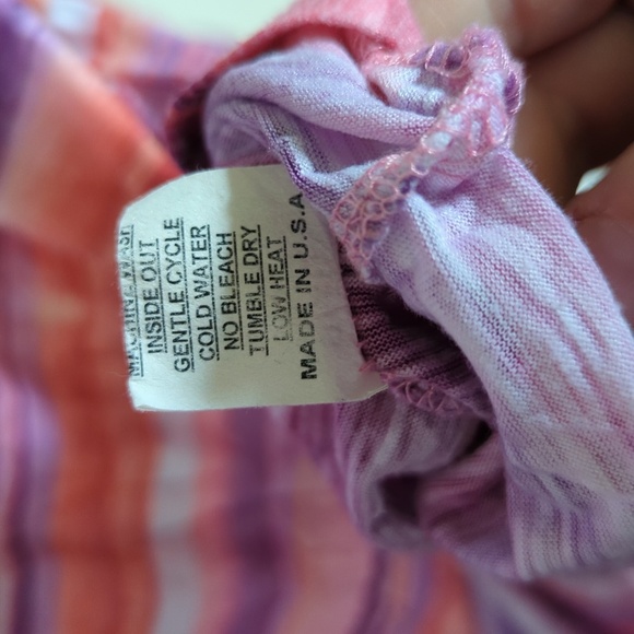 David Cline Shirt Pink Purple Striped Crushed Top Stretch Tie Orchid Size XL - Picture 4 of 5